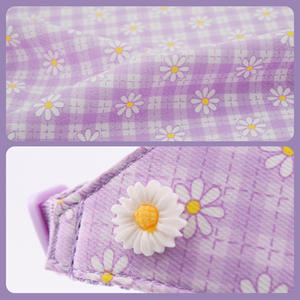 Set tali kekang anjing peliharaan, Set rompi pola aster, anjing kecil, lembut nyaman dapat disesuaikan reflektif ramah lingkungan, nyaman - Product Image 4