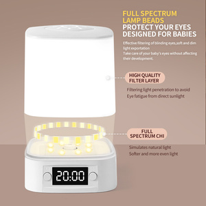 Phòng ngủ thông minh LED bảng đèn với đồng hồ Type-C có thể sạc lại thay đổi độ sáng từ xa cạnh giường ngủ ánh sáng ban đêm cho bé nursering - Product Image 4