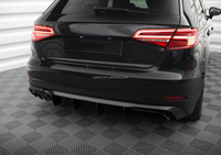 Diffuseur de pare-chocs arrière noir brillant ABS GOG personnalisé en usine pour AUDI A3 8V Facelift 2016-2020