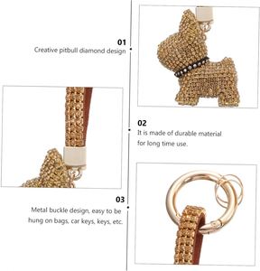 Porte-clés en strass mignon et brillant, ornement à suspendre pour sac à dos, pour les amoureux des chiens, design enfantin, petit cadeau, décoration de porte-clés de voiture - Product Image 5