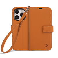 Funda de Teléfono Tipo Cartera de Cuero PU con Cierre Magnético, Ranuras Grandes para Tarjetas, Bolsillo para Tarjetas de Estilo Abierto, Correa de Muñeca Desmontable para iPhone 16 Pro Max