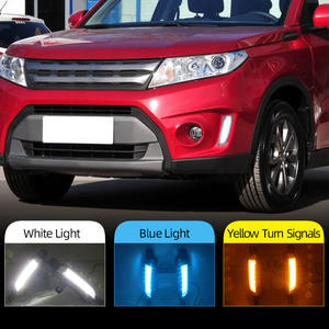Luz de Marcha Diurna LED DRL y Faros Antiniebla para Coche con Señal de Giro Amarilla para <span class=keywords><strong>Suzuki</strong></span> <span class=keywords><strong>Vitara</strong></span> 2015 2016 2017 <span class=keywords><strong>2018</strong></span> 2019 2020 - Product Image 2