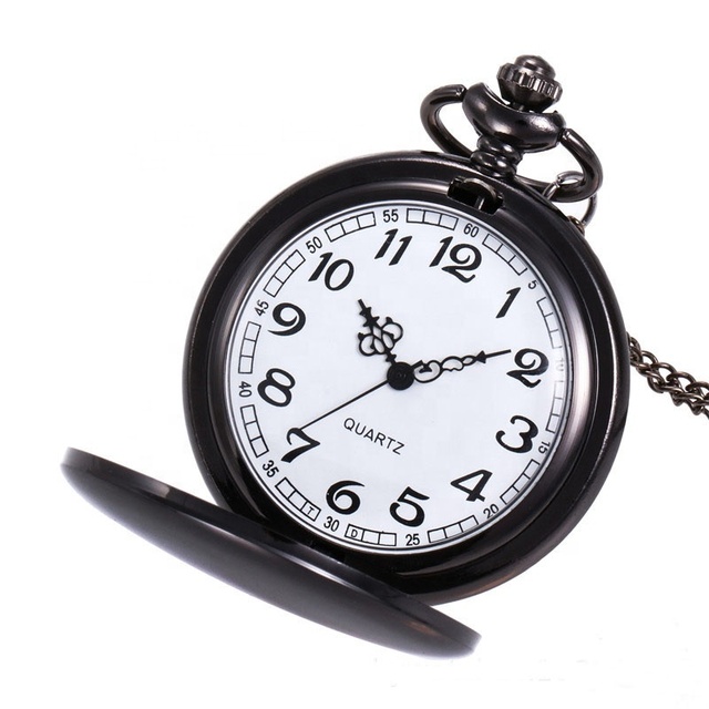 Antique Style Two-Faced Retro Quartz Stainless Steel Dial Pocket Watches Alloy Strap Fashion Wholesale Smooth Bright Design