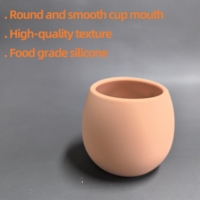 Tasse à paille en silicone pour bébés et tout-petits, moderne et neuve, 7 oz, sans BPA, non toxique, avec couvercle de qualité alimentaire, motif animal, écologique