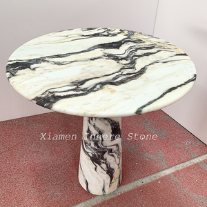 Table basse ronde en pierre naturelle pour salon, table <span class=keywords><strong>d</strong></span>'appoint <span class=keywords><strong>de</strong></span> luxe en marbre Calacatta Viola personnalisé - Product Image 3