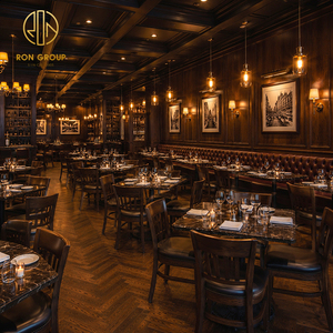<span class=keywords><strong>Muebles</strong></span> de <span class=keywords><strong>Restaurante</strong></span> de Lujo Ron Group, Asientos Tapizados en Cuero con Estructura de Madera, Mesa Cuadrada de Mármol y Banqueta - Product Image 2