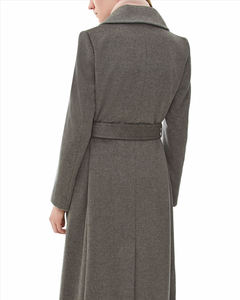 Europe Fashion Cashmere Long <strong>Coats</strong> <strong>Woman</strong> Wear <strong>Wool</strong> Blend <strong>Coat</strong> Wholesale <strong>Coat</strong> With <strong>Belt</strong> - Product Image 3