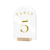Porte-numéros de table personnalisés en acrylique transparent, motif dessin animé, pour mariage et Noël, design personnalisable, finition transparente, respectueux de l'environnement