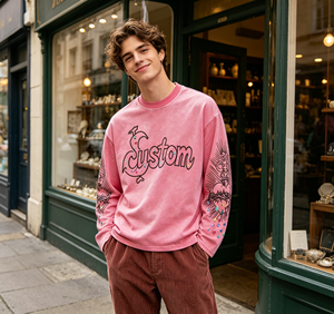 T-shirt personnalisé pour homme, 100% coton, délavé à l'acide, imprimé strass vintage, manches style <span class=keywords><strong>tatouage</strong></span> gothique, coupe oversize à épaules tombantes, streetwear - Product Image 2