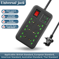 Enchufe Multifuncional DENIXI - USB + PC con Interruptor, Enchufe Múltiple Universal (Estándares de EE. UU., UE, Reino Unido)