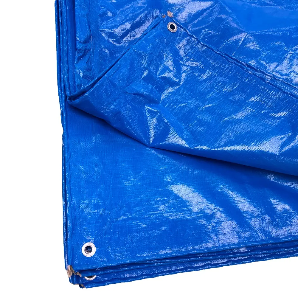 50-260 gsm pe bâche fabricants 16x20 bleu imperméable poly feuille de bâche