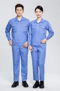 Tenue de travail d'été confortable et respirante, grande taille, manches longues, certifiée CE, en polyester et coton, avec bande réfléchissante, pour chantier - Product Image 6