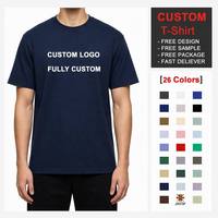 Camisetas Personalizadas de Algodón de 230 GSM para Hombre, Cuello Clásico, Manga Corta, Camiseta Lisa para Hombre, Impresión de Logotipo, Ropa Urbana de Marca