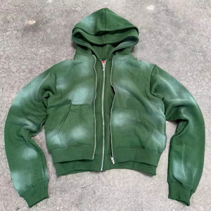 Sudadera con capucha doble personalizada con cremallera bidireccional unisex para hombre, fabricantes de sudaderas pesadas - Product Image 4