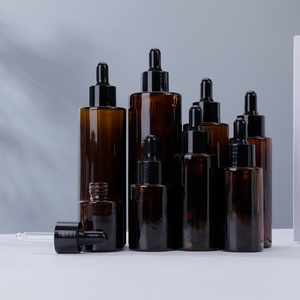 कस्टम 30 मिली और 100 मिली ब्राउन ग्लास आवश्यक तेल और कॉस्मेटिक बोतल पंप स्प्रेयर सार शुद्ध ओस सौंदर्य प्रसाधन-moq 100 पीसी बॉक्स पैकिंग - Product Image 2