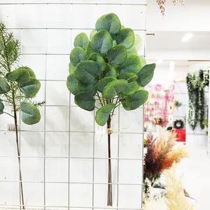 52cm foglie di eucalipto artificiale di alta qualità per centrotavola di nozze da giardino e decorazioni per la tavola pianta verde artificiale