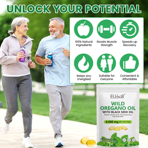 ELBBUB 120 hitungan minyak <span class=keywords><strong>Oregano</strong></span> liar kapsul Softgel suplemen makanan non-gmo minyak pendukung kekebalan tubuh dari <span class=keywords><strong>Oregano</strong></span> dengan minyak biji hitam - Product Image 4