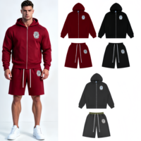 Cardigan à capuche rétro avec badge SAINT VANITY, ensemble en tissu de laine, tenue de sport pour homme, style streetwear hip-hop, marque de mode