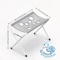 Support de Douche Pliable pour Animaux Domestiques à Usage Domestique, Léger, Relevé, avec Hamac en Maille Respirante pour le Toilettage et le Bain des Chiens et Chats de Petite et Moyenne Taille