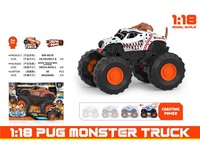 Camioneta Monstruo RC de Inercia 1:18, Camioneta Todoterreno de Plástico para Escalar, Juguetes de Animales, Camioneta Toro, Modelos de Vehículos de Fricción, Edades 5-13, Unisex