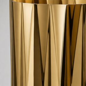 Macetero Moderno Grande Dorado con Espejo Facetado, Maceta Alta de Acero Inoxidable para Decoración de Lobbies de Hoteles de Lujo y Centros Comerciales - Product Image 5