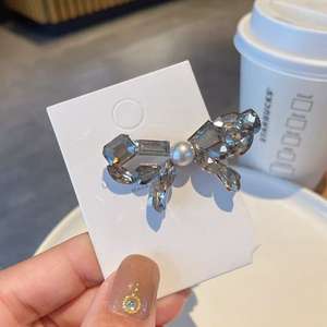 Gran oferta, Clip de flecos de diamante a la moda, horquilla delicada, temperamento, pinza de pelo para chica brillante de diamante, Clip de lazo, accesorios para el cabello - Product Image 3