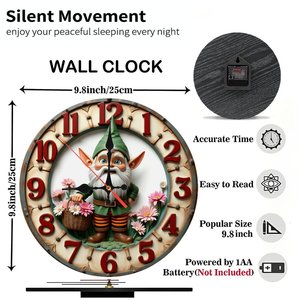 Round Wooden Wall <b>Clock</b> 25Cm Quiet Quartz <b>Clock</b> For <b>Bedroom</b> Living Room Home Decor - Product Image 6