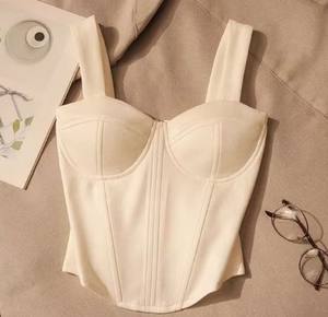 Femmes été Sexy solide col carré sans manches serré à la mode gilet Bustier Corset culture débardeurs sangle désossé sortir hauts - Product Image 2