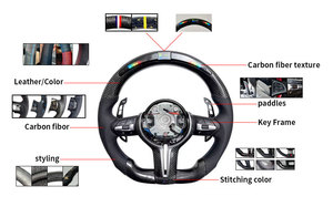 Pour les modèles <span class=keywords><strong>Ford</strong></span> ST 2020-2024, compatible avec Focus MK4 Active Fiesta <span class=keywords><strong>Puma</strong></span>, volant personnalisé élégant en fibre de carbone véritable avec chauffage - Product Image 4