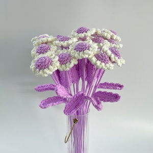 Bouquet Magritte au crochet moderne et coloré, fleurs en laine tissées à la main, cadeau original - Product Image 3