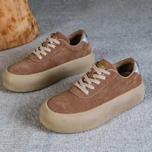 Zapatillas <span class=keywords><strong>Blancas</strong></span> de Mujer Antideslizantes con <span class=keywords><strong>Plataforma</strong></span> Gruesa y Punta Ancha, de Cuero Genuino, Transpirables, Ligeras, con Suela Suave y Diseño de Estrella, Novedad de Primavera - Product Image 3