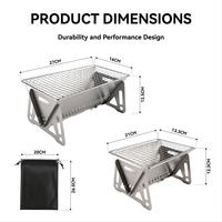 Barbecue portable pliable en acier inoxydable au charbon de bois pour le camping en plein air, la maison et les voyages