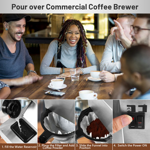 Cafetera Comercial, Cafetera Americana, Filtro de Café, Doble Olla - Product Image 4