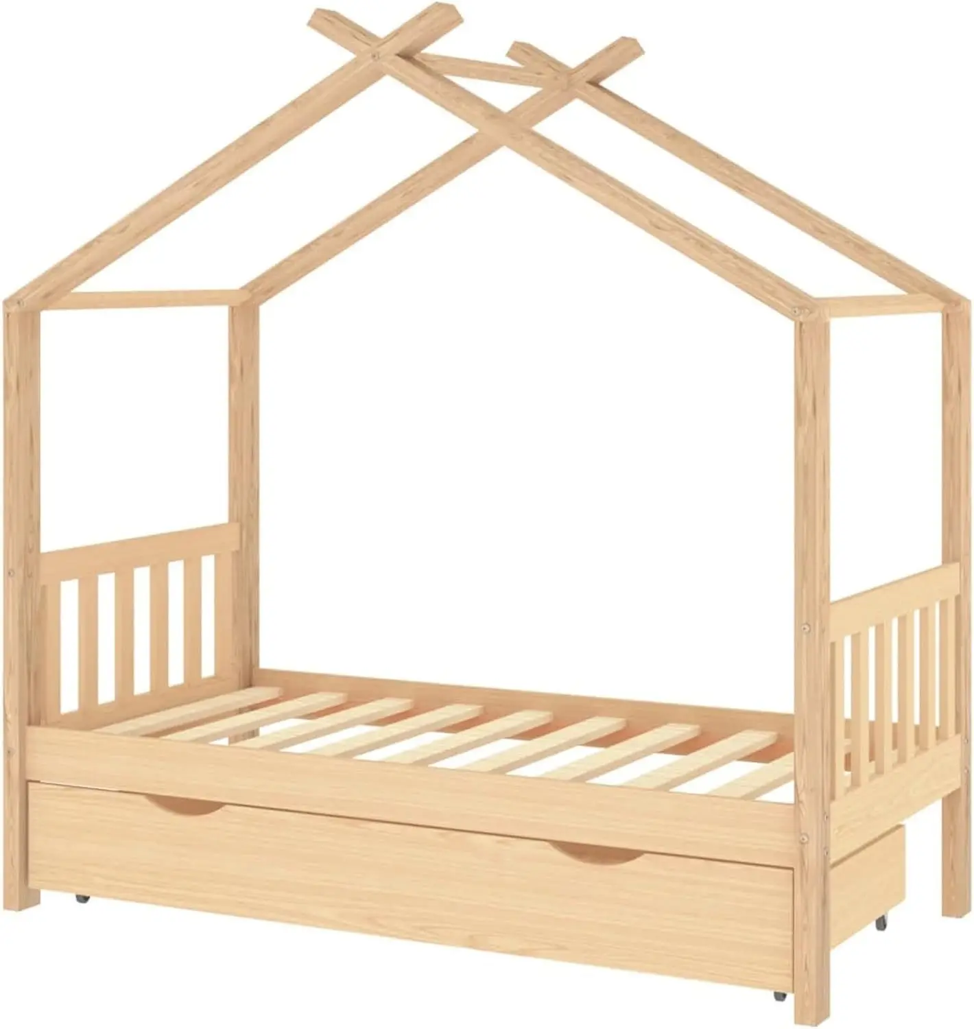 Mobiliário Casa Frame Kid Crianças Cama com Guardrail Alta qualidade madeira Baby Bedroom Móveis Madeira