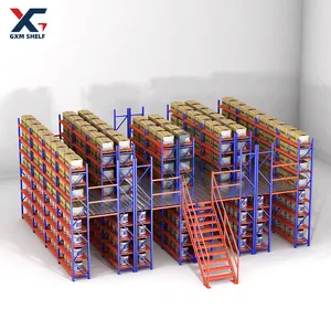 GXM Plataformas Industriais armazenamento racking mezanino rack armazém mezanino estrutura de aço dupla mezanino racking piso