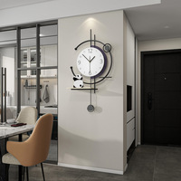 Kreative nordische moderne Design Wanduhr für Wohnzimmer abstrakte Muster Single Face Eisen/Metall Nadel Display Home Decor