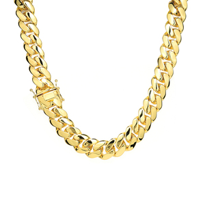 Collier chaîne cubaine NUOYA Hip Hop, plaqué or 18 carats, en <span class=keywords><strong>argent</strong></span> sterling 925, lisse et épais, pour hommes et femmes - Product Image 5
