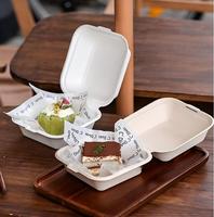 Boîtes à hamburgers en pulpe biodégradable écologiques (4 po/6 po) - Personnalisables, de qualité alimentaire avec option d'impression