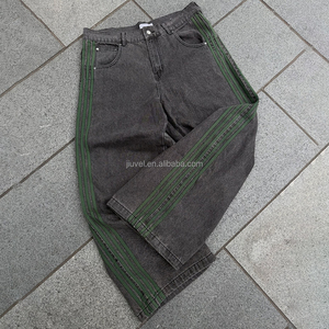 Jeans <span class=keywords><strong>Camouflage</strong></span> a Gamba Larga <span class=keywords><strong>per</strong></span> Uomo, 100% Cotone Denim, Stampa a Righe, Taglie Forti, Lavaggio Effetto Vintage, Pantalon Pour Homme, Basso MOQ - Product Image 2