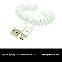 Kabel Data Tipe C untuk Ponsel-Kompatibel dengan LeEco MAX 2/PRO untuk 4C untuk P9 Putih 1 Meter
