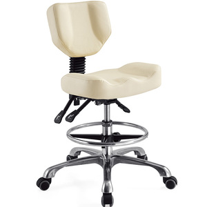 Silla de Peluquería 9942 de Cuero Giratoria con Altura Ajustable, Taburete de Barbería para Oficina - Product Image 1