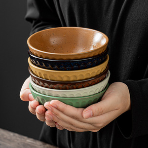 Bol à riz vintage en céramique, fait main, glaçure céladon, vaisselle pour la maison et la cuisine - Product Image 2