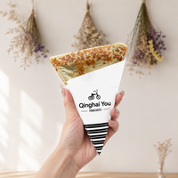 Boîte à pizza jetable biodégradable et recyclable avec logo personnalisé, écologique, pour crêpes, gaufres et plats à emporter