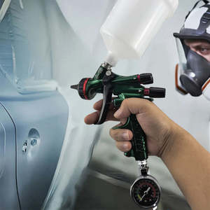 Pistolet <span class=keywords><strong>de</strong></span> pulvérisation automobile professionnel avec manomètre et buse en acier inoxydable pour la peinture automobile et la réparation <span class=keywords><strong>de</strong></span> carrosserie - Product Image 4