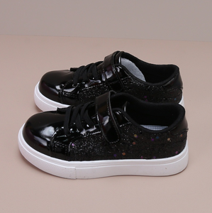 New Black Sequins <b>Hook</b>&loop Sneaker for Girl and Boy Walking Casual <b>Shoes</b> - Product Image 3