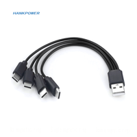 Câble de charge USB Type C 4 en 1 26AWG 5V 2A 2 cœurs 20cm