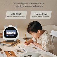 Réveil vocal intelligent IA de bureau, gestionnaire de temps à commande tactile et minuteur Pomodoro rechargeable avec fonction multilingue