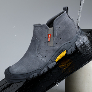 Bottes de sécurité pour soudeurs, résistantes à la chaleur, anti-étincelles, avec embout en acier anti-perforation, chaussures en cuir antidérapantes pour le soudage industriel - Product Image 4