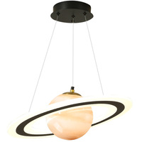 Lustre LED en acrylique en forme de Saturne pour chambre d'enfant, design astronaute, simple, noir, pour salon