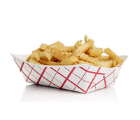 Nouveau style personnalisé boîte en forme de bateau enduit jetable à emporter boîte de frites boîte de poulet frit pour l'emballage alimentaire